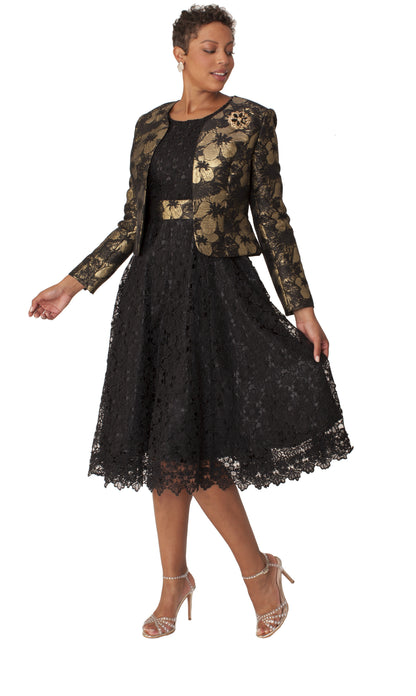 Elegant Woven Jacket &amp; Lace Dress Set – 4847 by Tally Taylor