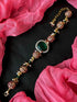 Joban Fashion Multicolor Brass Ad With Monalisa Stone And Ball Beaded Bracelet
