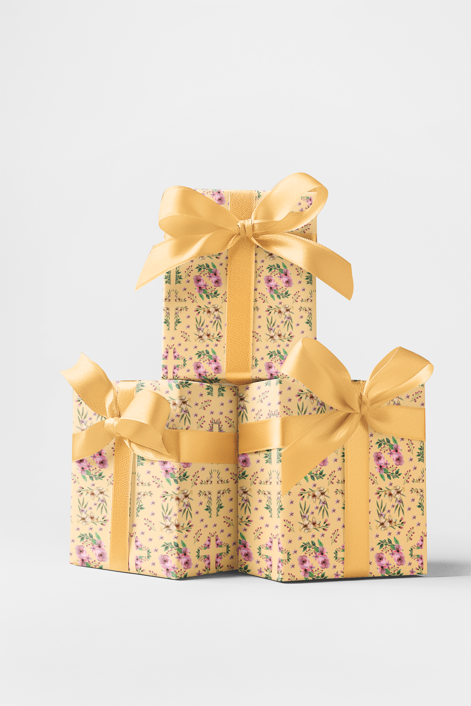 Easter Floral Cross - Orange Cream