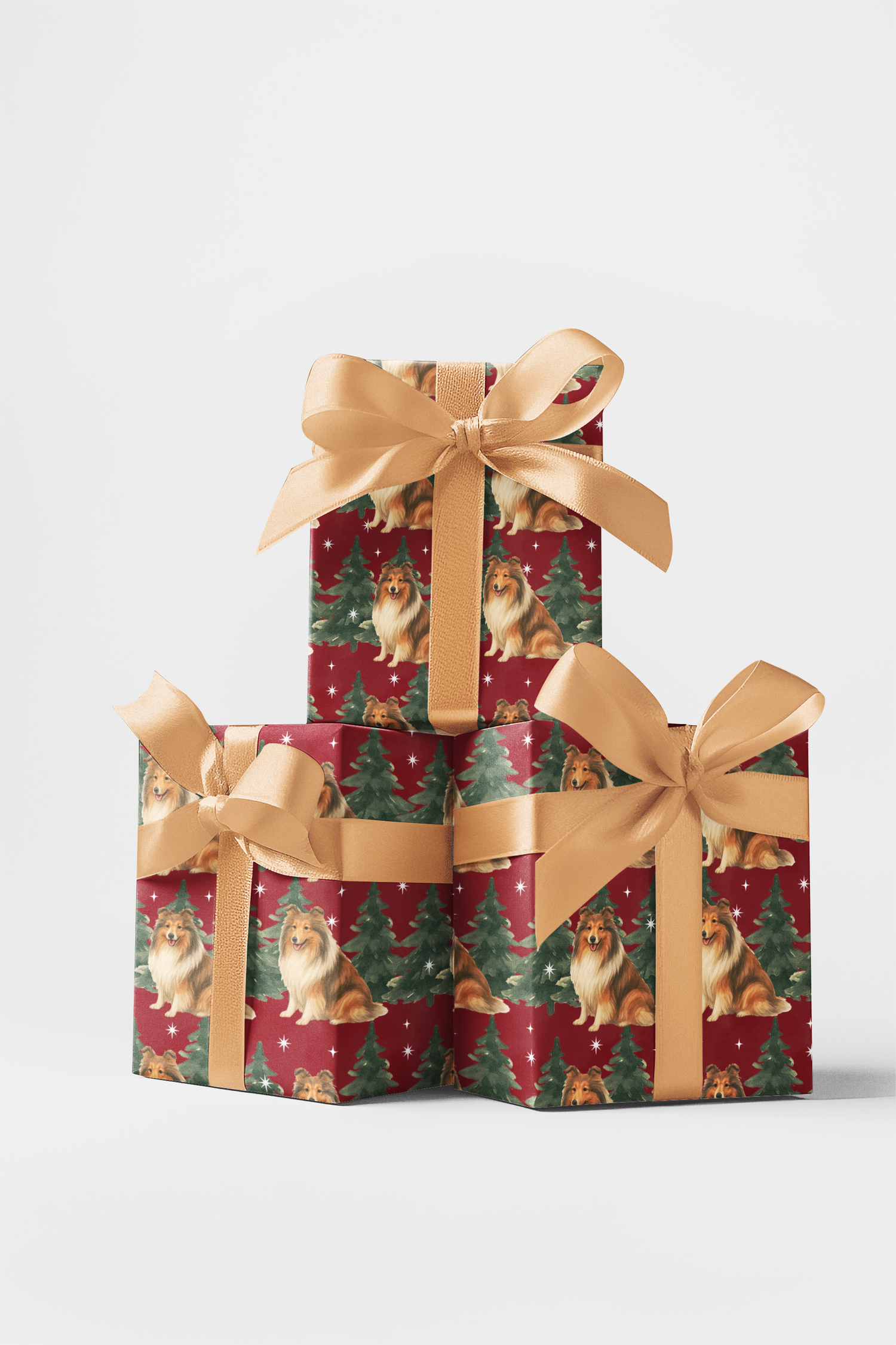 Collie in Winter Pines