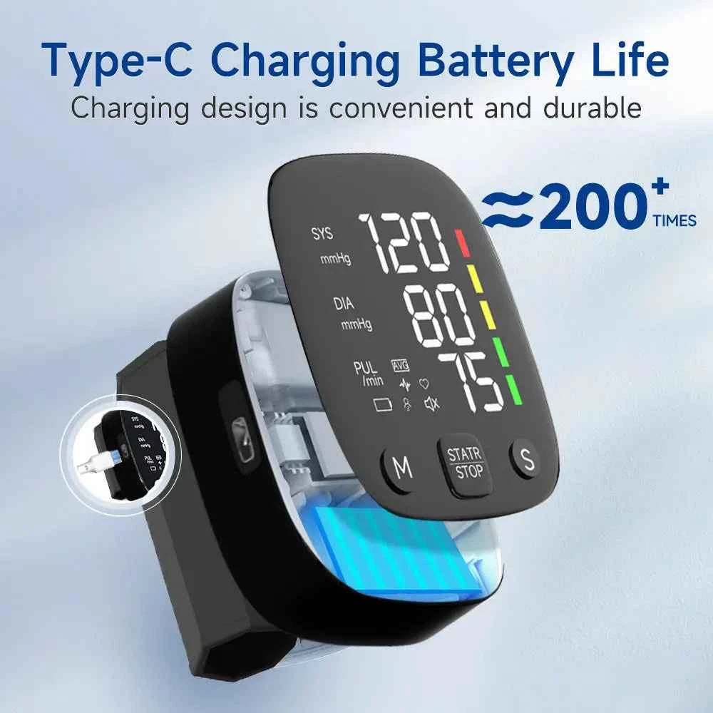 PulseTrack™ Wrist Blood Pressure &amp; Heart Rate Monitor – Portable Digital Health Tracker