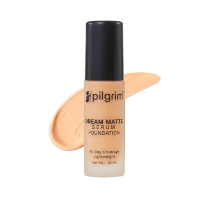 Pilgrim Dream Matte Serum Foundation With Matte &amp; Poreless All Day Coverage Lightweight - Natural Almond