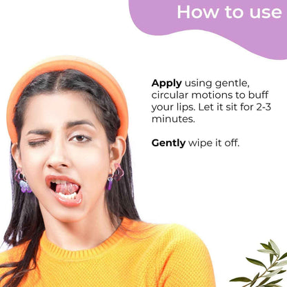 Pilgrim Spanish Lip Scrub (Blueberry) For Dark Lips, Gentle Exfoliation, Hydrated, Smooth &amp; Soft Lips