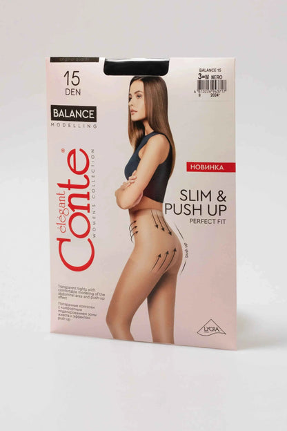 Tights Conte Balance 15 Den - Push-Up Effect