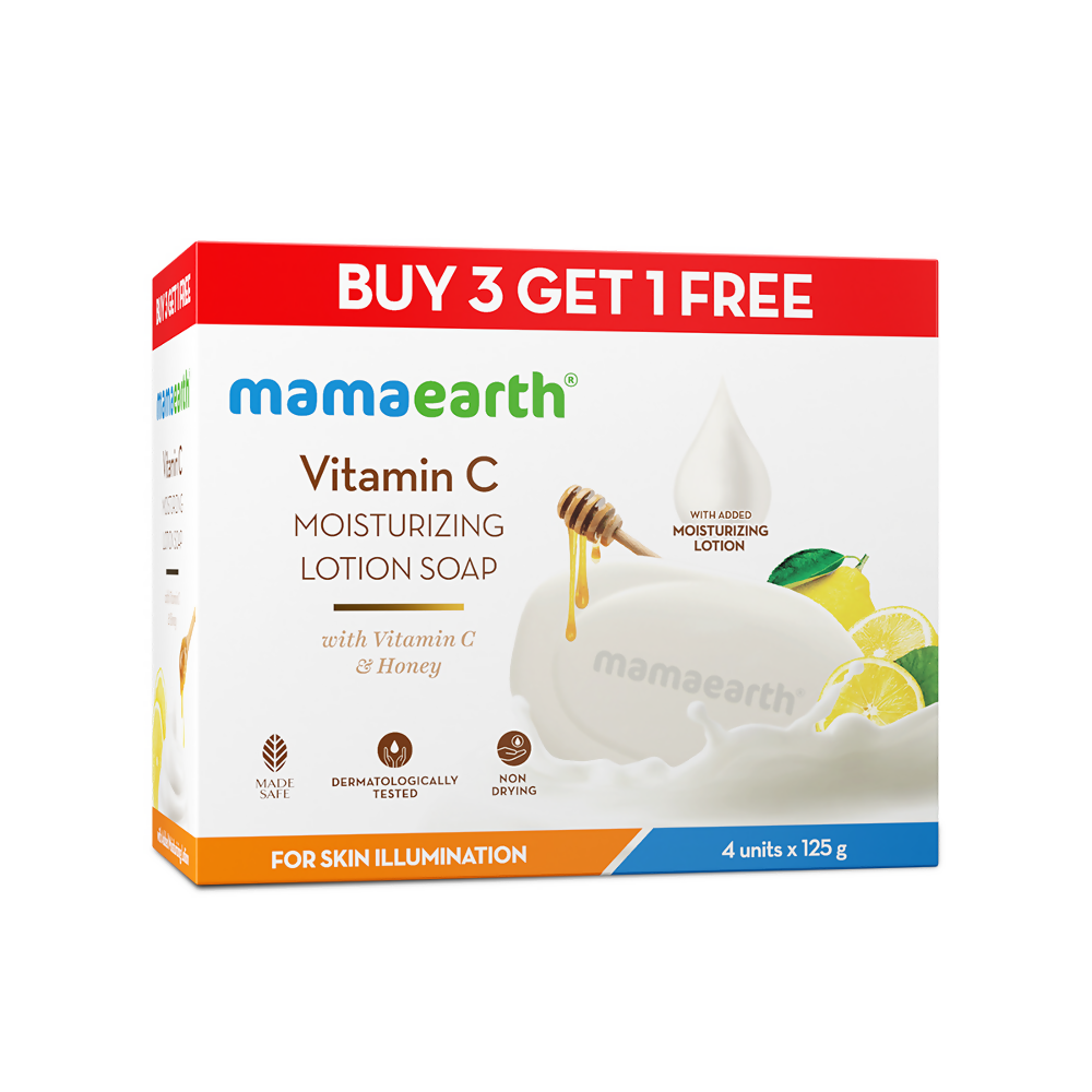 Mamaearth Vitamin C Moisturizing Lotion Soap (Buy 3 Get 1 Free) - Limited Time Offer