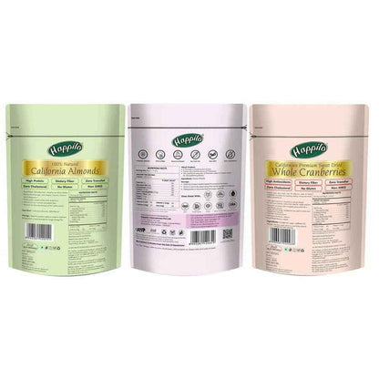 Happilo Premium Dry Fruits Combo (Californian Almonds, Prunes, Cranberries)