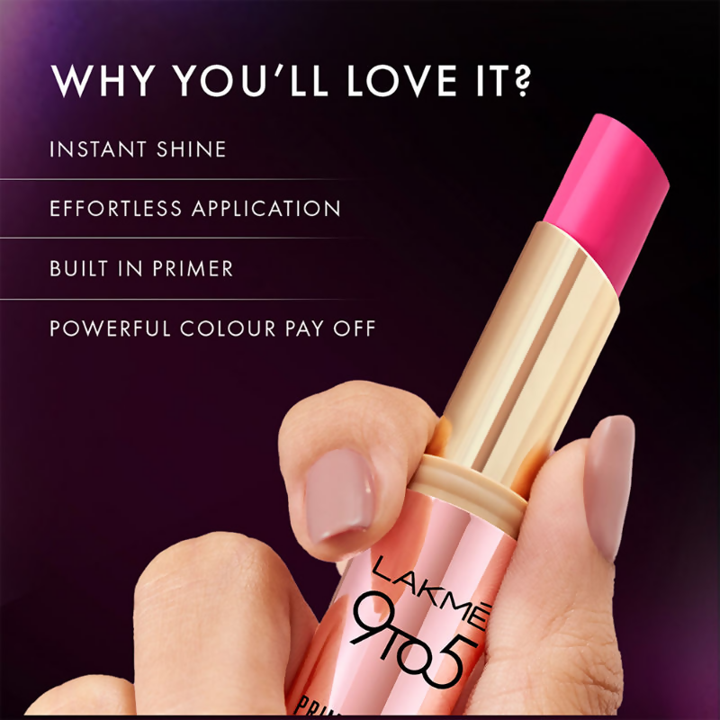 Lakme 9 To 5 Primer + Shine Lipstick - Blush Mauve