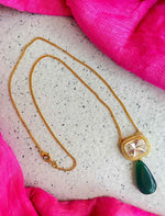 Joban Fashion Zade Stone Kundan Chain Necklace