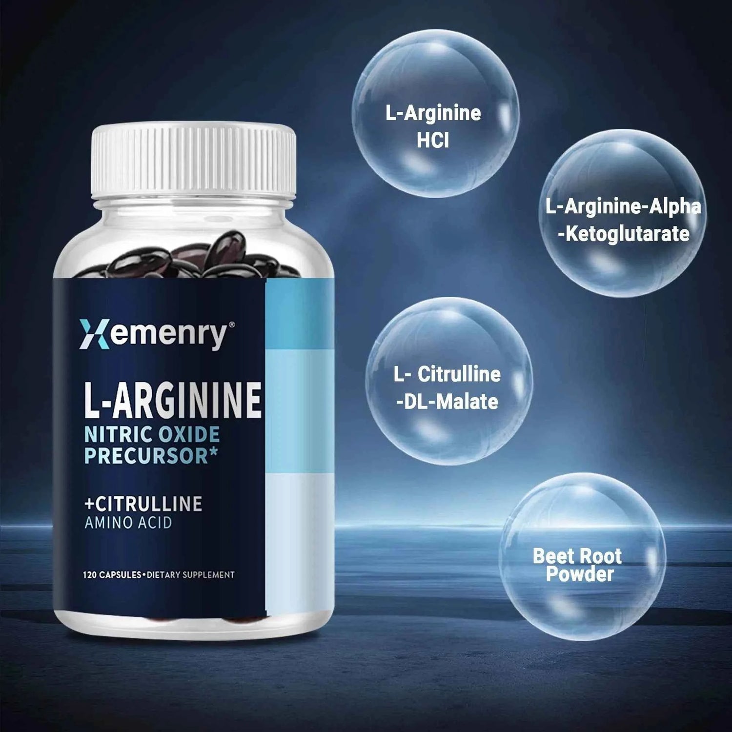 Roksy L-Arginine Nitric Oxide Supplement - 120 Capsules