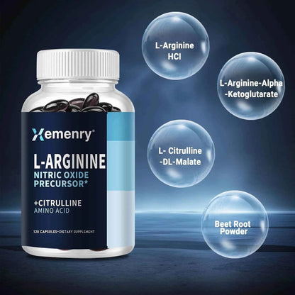 Roksy L-Arginine Nitric Oxide Supplement - 120 Capsules