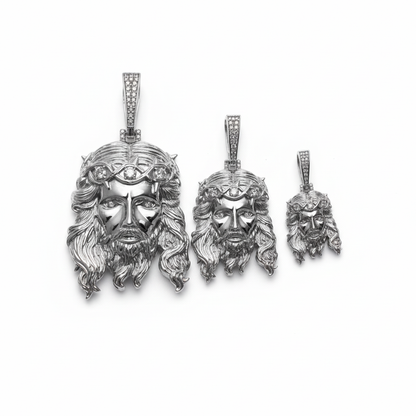Moissanite Jesus Piece Head Pendant Moissanite Solid 925 Sterling Silver