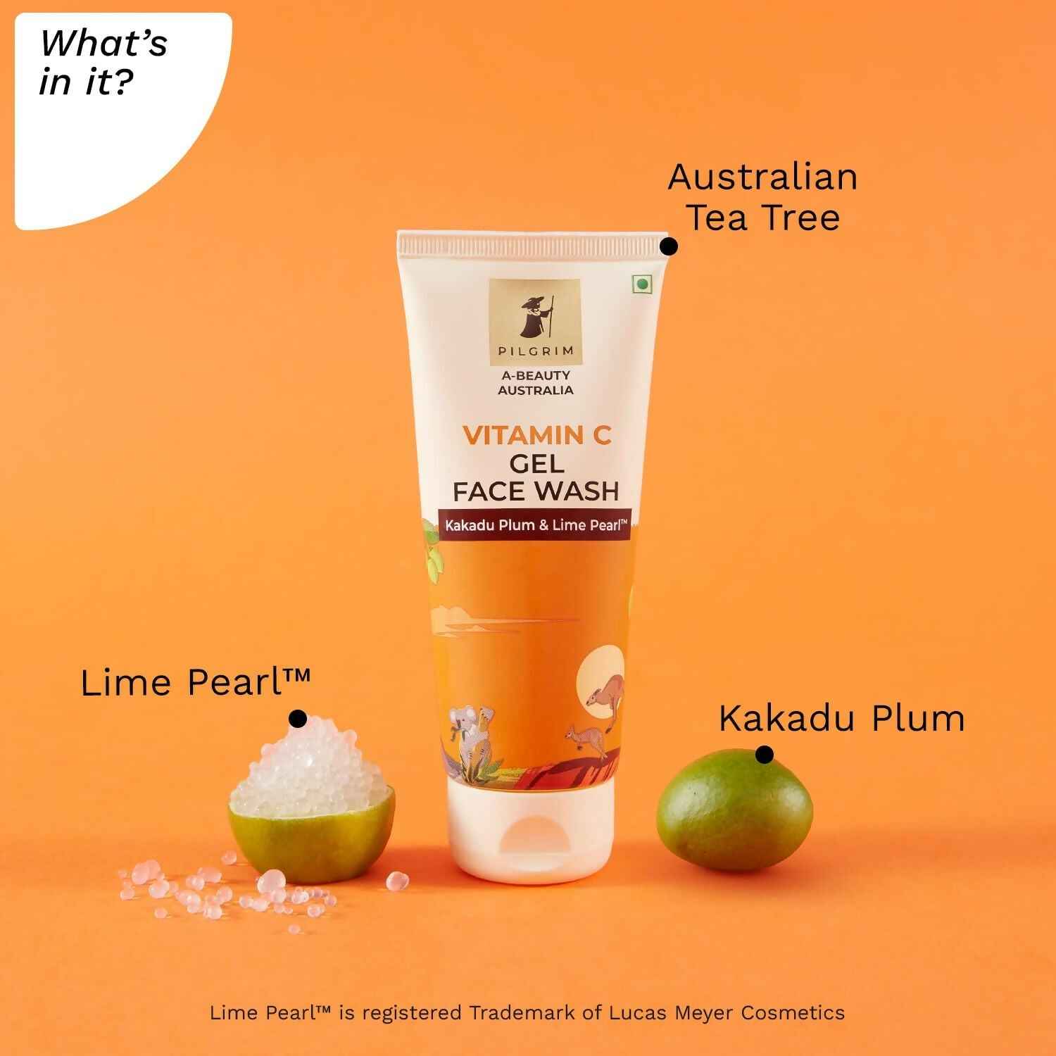 Pilgrim Australian Vitamin C Gel Face Wash For Glowing Skin With Kakadu Plum &amp; Lime Pearl