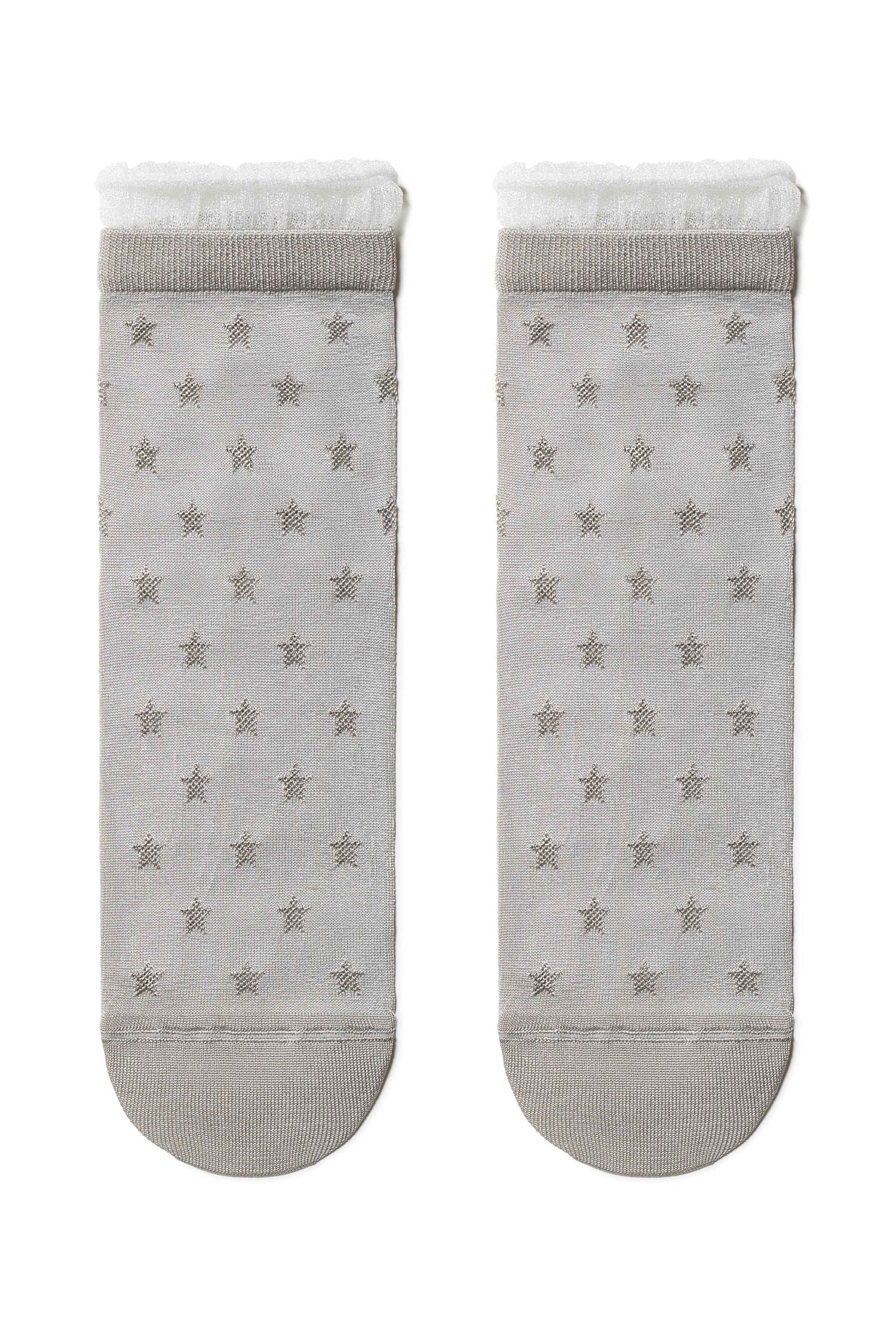 Conte Socks Classic - 491 Glossy Pattern and Decorative Transparent Mesh