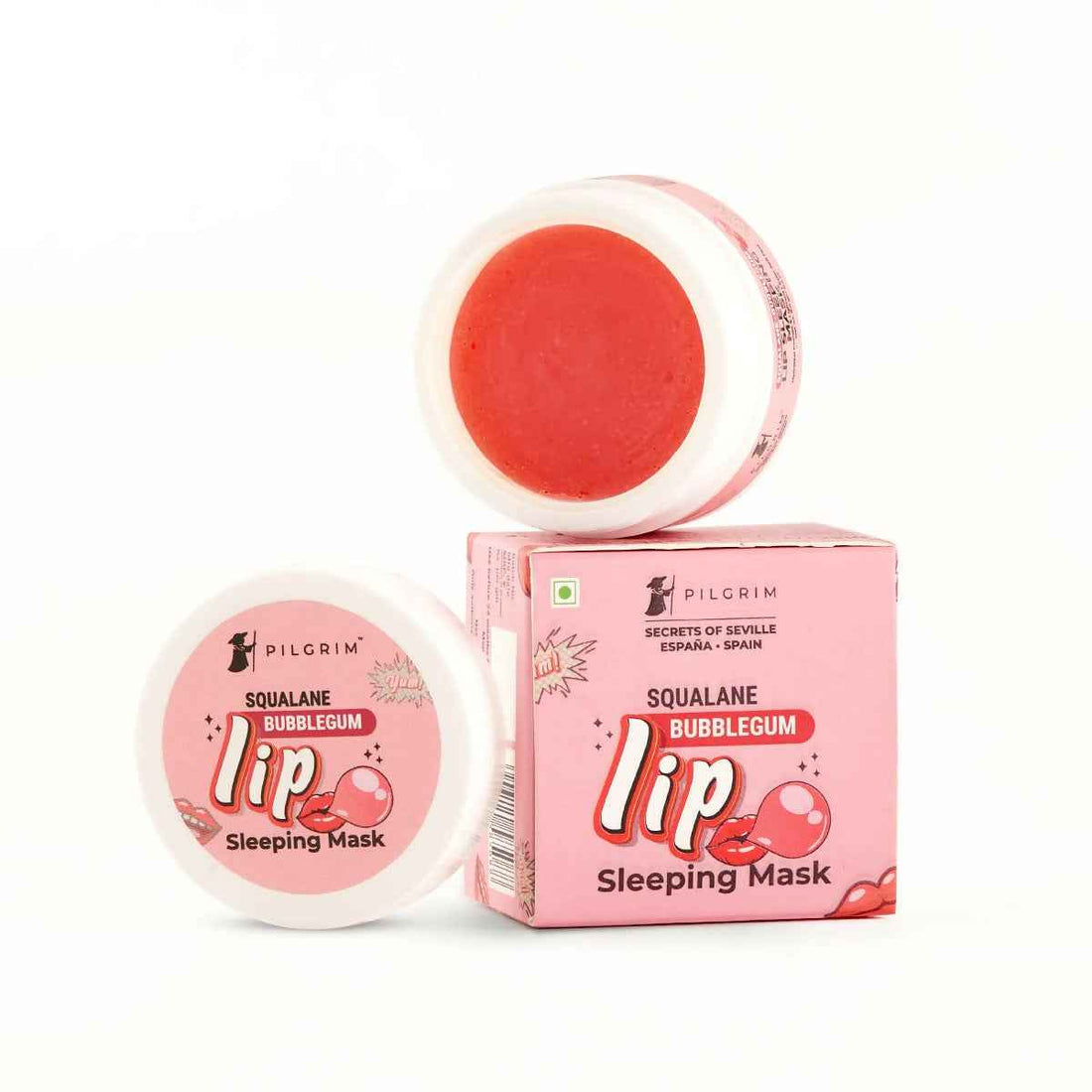 Pilgrim Spanish Lip Sleeping Mask (Bubblegum) with Shea Butter &amp; Pomegranate For Hydrated &amp; Soft Lips