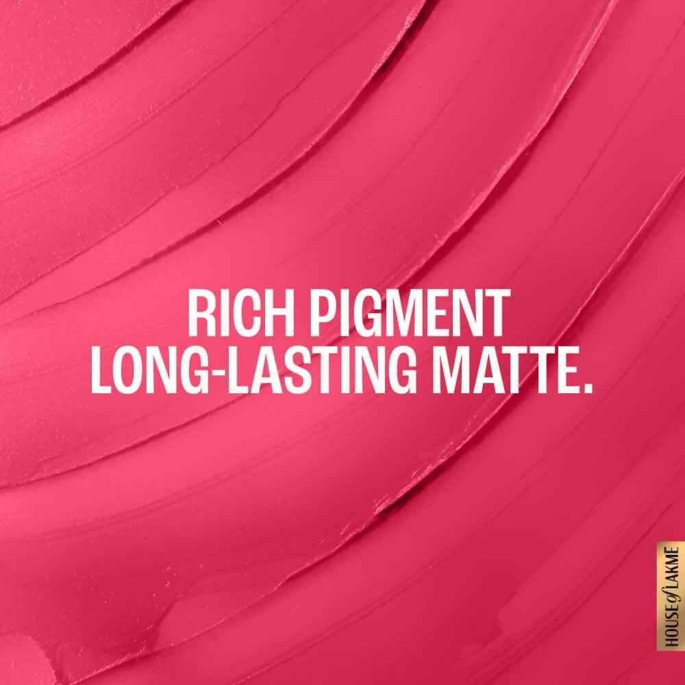 Lakme Forever Matte Lipstick, Made With French Rose Oil Extracts - Pink Prom