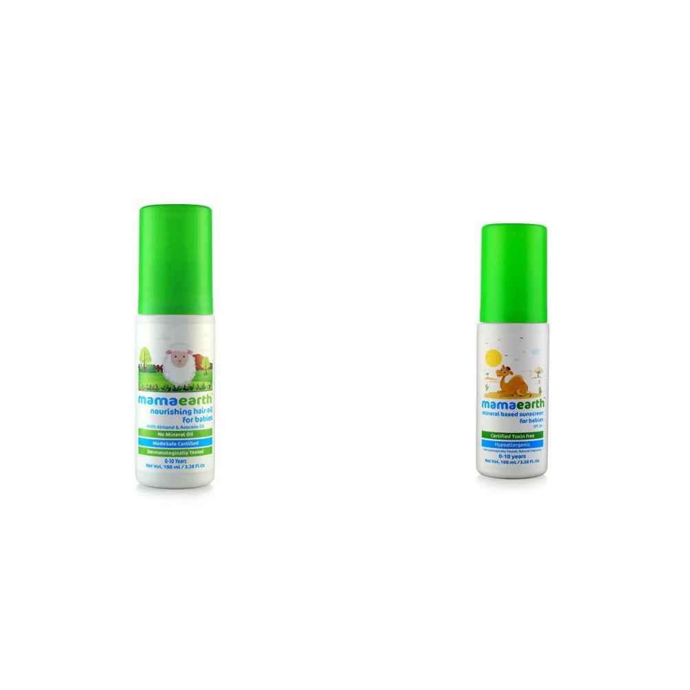 Mamaearth Nourishing Hair Oil &amp; Mineral Based Sunscreen