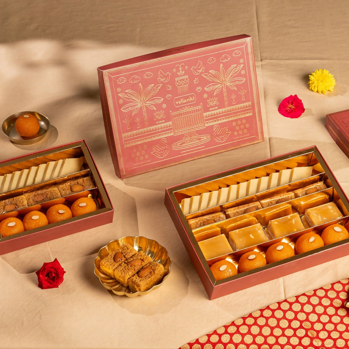 Vellanki Foods Assorted Partition Sweets Box