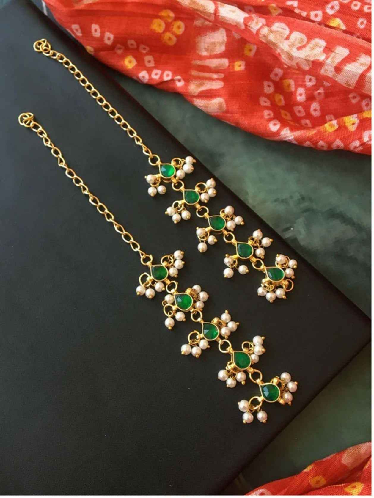 Joban Fashion Pachi Kundan Jade Stone Beaded Earring