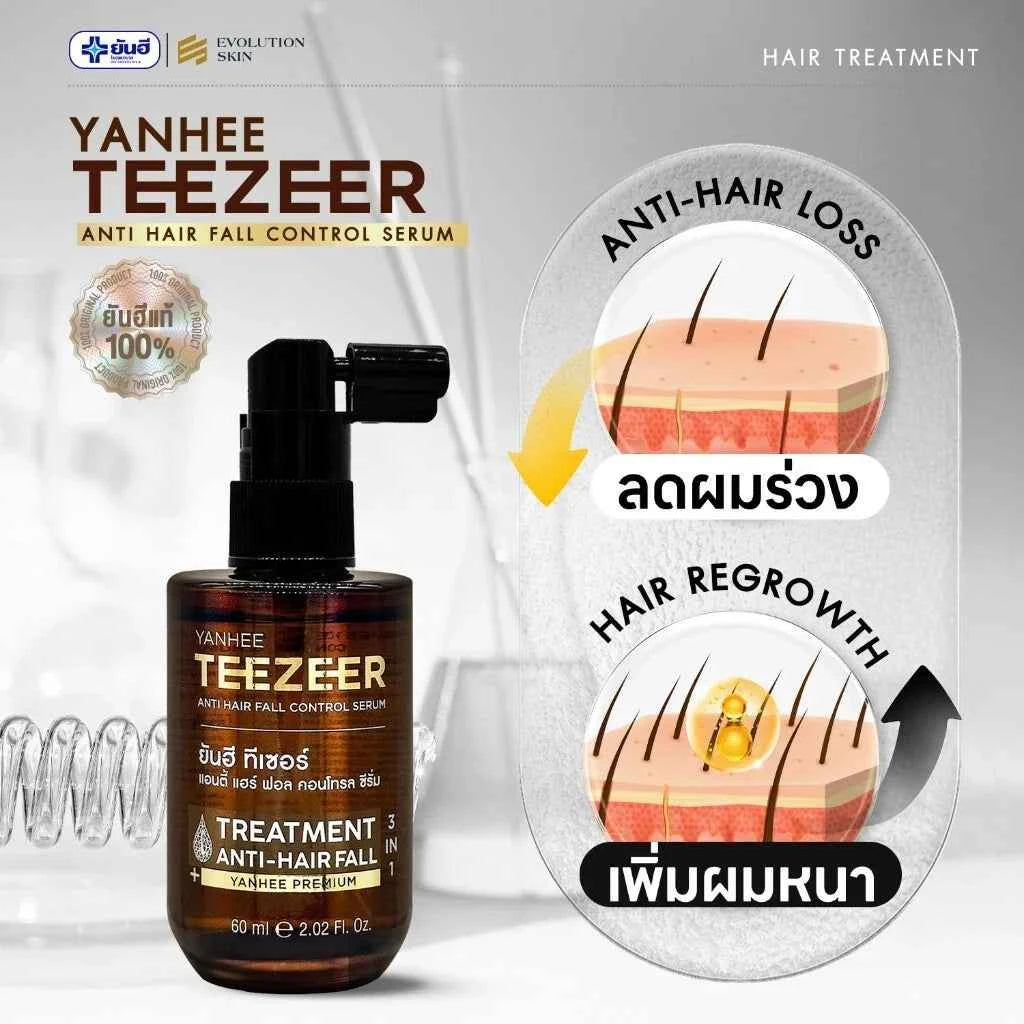 Yanhee Teezeer Hair Herbal Serum 60ml x2 - Reduce hair loss Nourishes Scalp care