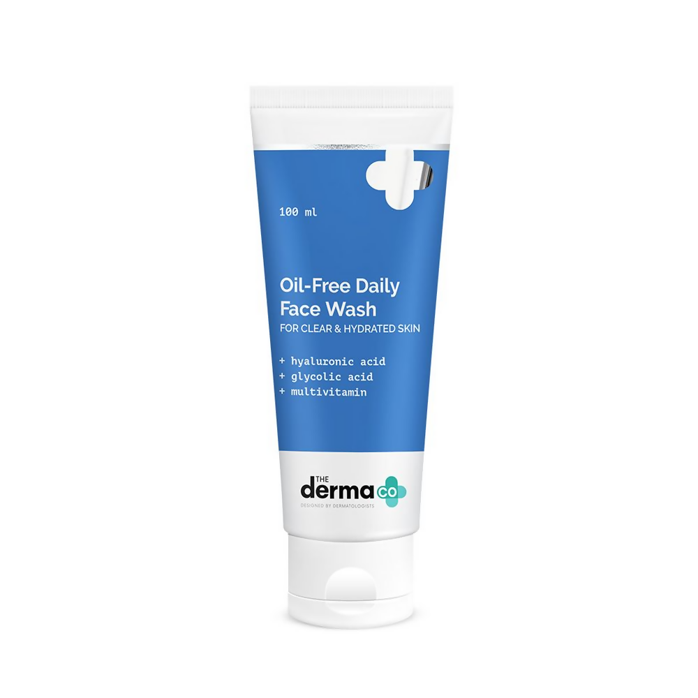 The Derma Co Oil-Free Daily Face Wash With Hyaluronic Acid, Glycolic Acid &amp; Multivitamins For Clear &amp; Hydrated Skin