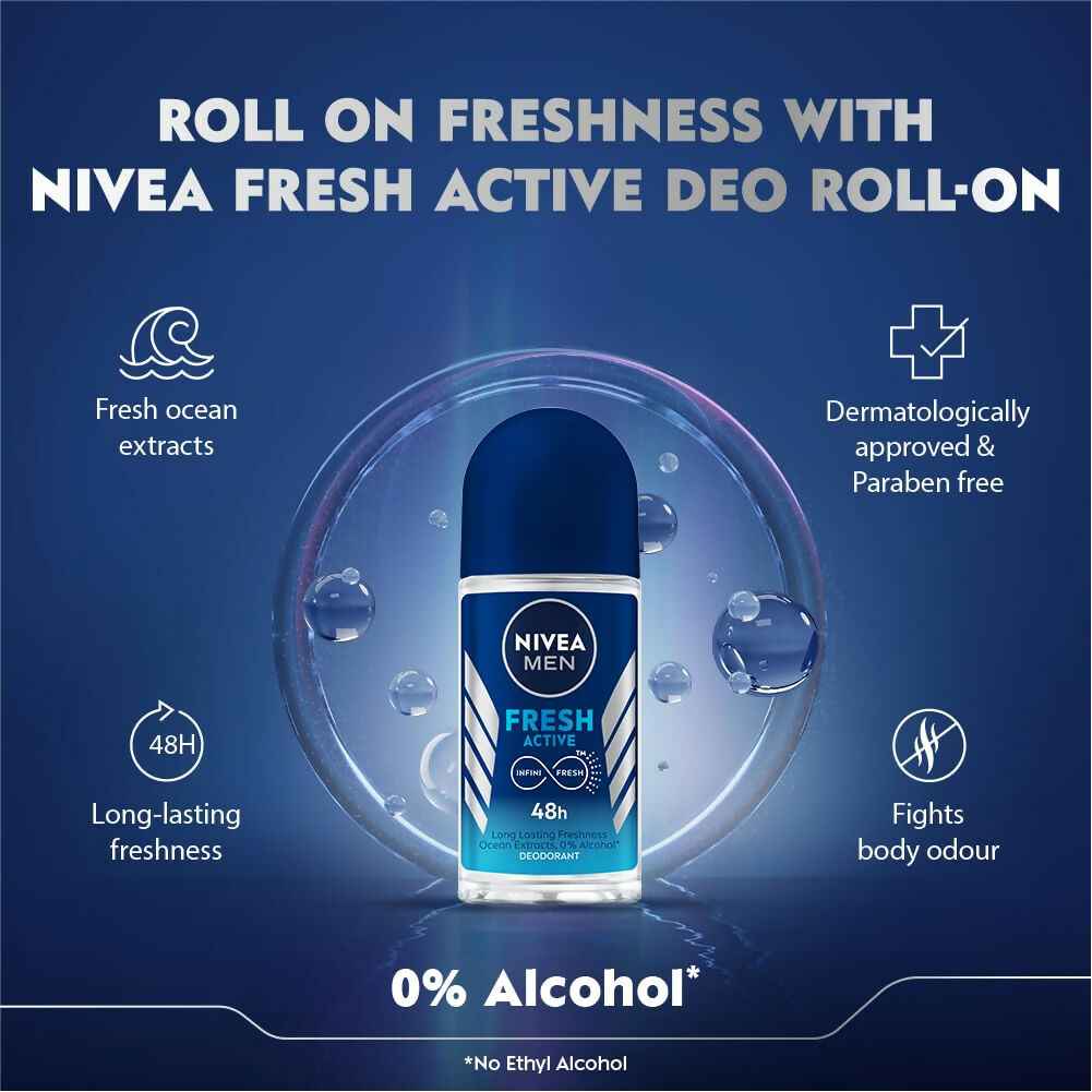 Nivea Men Fresh Active Deo Roll On 48 H Freshness
