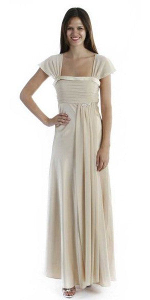 CLEARANCE - Cinderella Divine 7302 Long Dress Chiffon Cap Sleeve (Size M) by DiscountDressShop