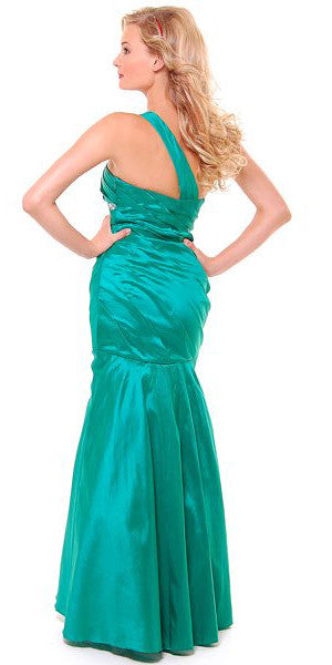 CLEARANCE - Cinderella Divine 1646 Long Dress Taffeta One Shoulder (Size 6) by DiscountDressShop