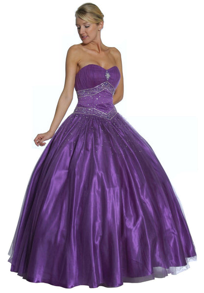 CLEARANCE - Juliet 1093 Princess Ball Gown Sweetheart Bead Lace Up Back by DiscountDressShop