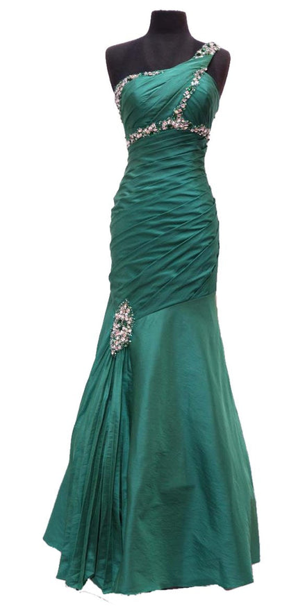 CLEARANCE - Cinderella Divine 1646 Long Dress Taffeta One Shoulder (Size 6) by DiscountDressShop