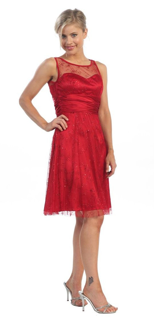 CLEARANCE - Juliet 2157 Knee Length A-Line Semi-Formal Dress by DiscountDressShop