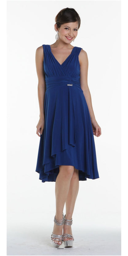 CLEARANCE - Royal Blue Dinner Cruise Evening Dress Knee Length (Size XL) by DiscountDressShop