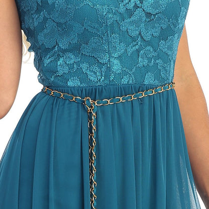 CLEARANCE - Celavie 2387 High Low Black Dress Lace Top (Size 2XL) by DiscountDressShop