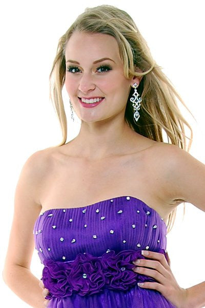 CLEARANCE - Cinderella Divine 414 Short A-Line Tulle Dress (Size 6) by DiscountDressShop