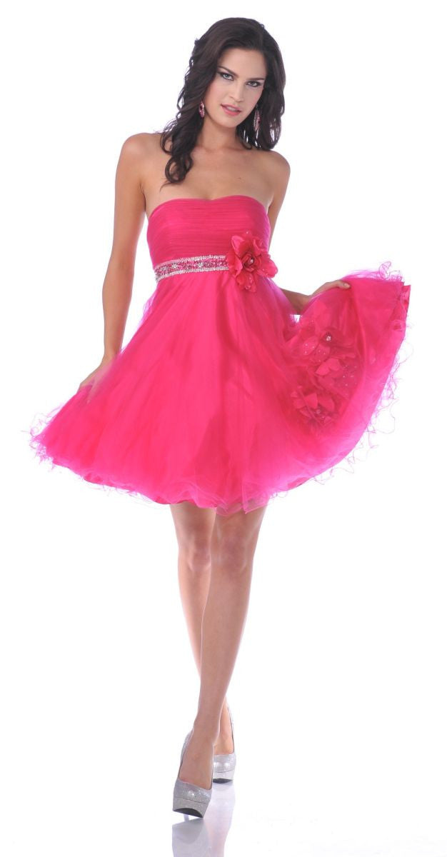 CLEARANCE - Cinderella Divine 4051 Short A-Line Dress Rhinestone Waist (Size 14) by DiscountDressShop
