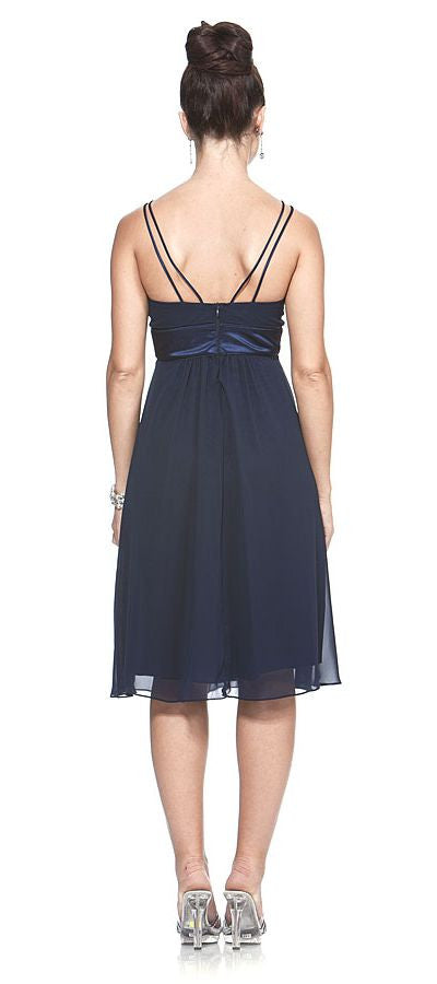 CLEARANCE - Knee Length Spaghetti Strap Chiffon Dress (Size Medium) by DiscountDressShop