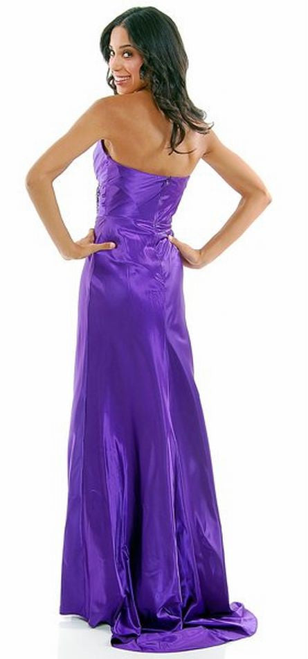 CLEARANCE - Cinderella Divine 7704 Strapless Sweetheart Long Satin Dress (Size L) by DiscountDressShop
