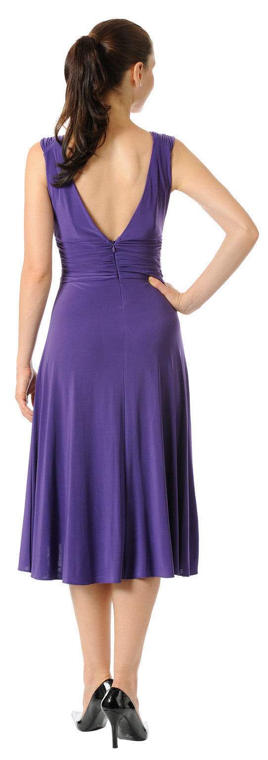 CLEARANCE - Royal Blue Dinner Cruise Evening Dress Knee Length (Size XL) by DiscountDressShop