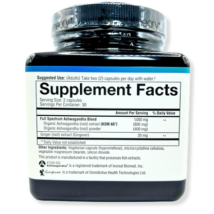 Youtheory Ashwagandha 1000mg – Stress Relief, Mood Support &amp; Natural Energy – 60 Capsules