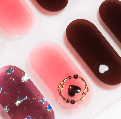 Darkness Heart Gel Nails by Candied Nails