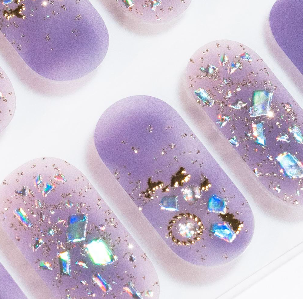 Purple Sparkle Gel Nails by Candied Nails
