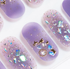 Purple Sparkle Gel Nails by Candied Nails