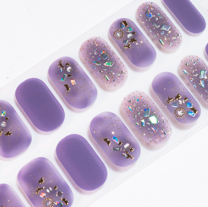 Purple Sparkle Gel Nails by Candied Nails