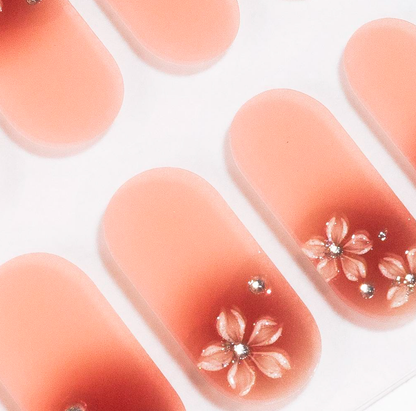 Floral Ombre Gel Nails by Candied Nails