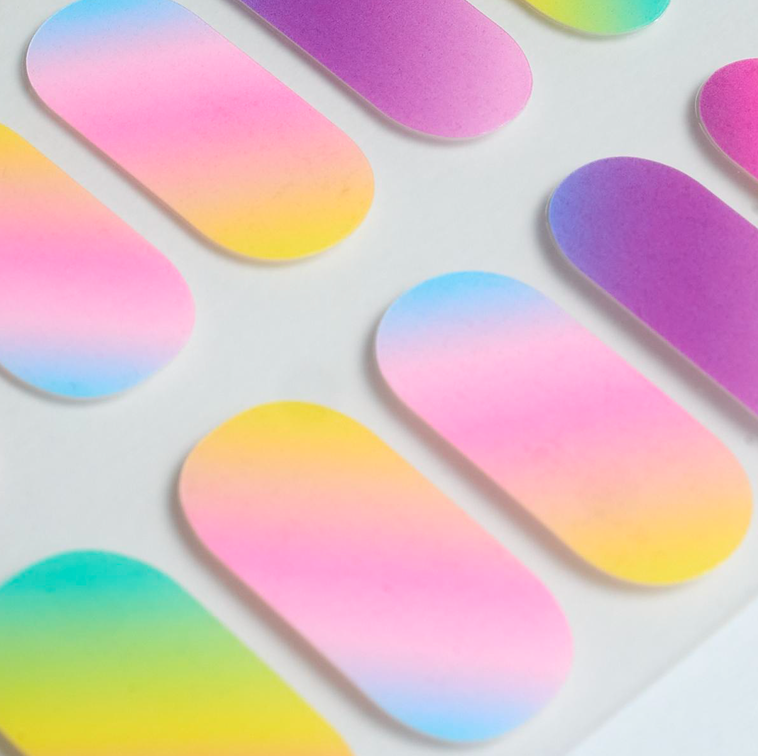 Rainbow Pastel Gel Nails