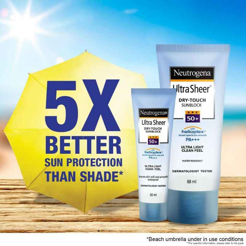 Neutrogena Ultrasheer SPF50+ PA+++ Ultra Light Face Sunscreen For Dry &amp; Oily Skin Home+Travel Combo