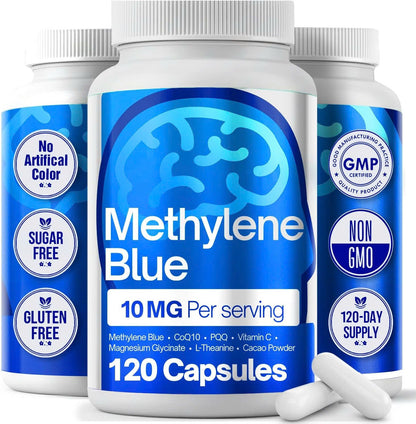 Methylene Blue Capsules - Natural Cacao and Vitamin C Ester for Added Support, Cognitive-Supplement by FreshDrinkUS - Natural and Premium Herbal Tea