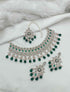 Joban Fashion Green Stone Work Necklace Set