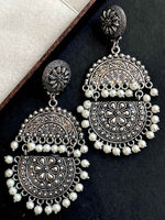 Joban Fashion Double Chandbali Oxidized Earring