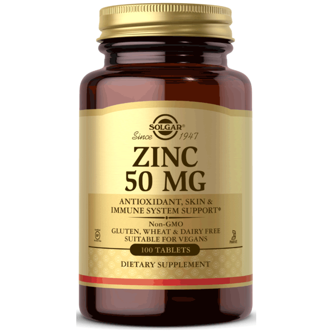Solgar Kosher Zinc 50 100Tabs by Pasteur Pharmacy