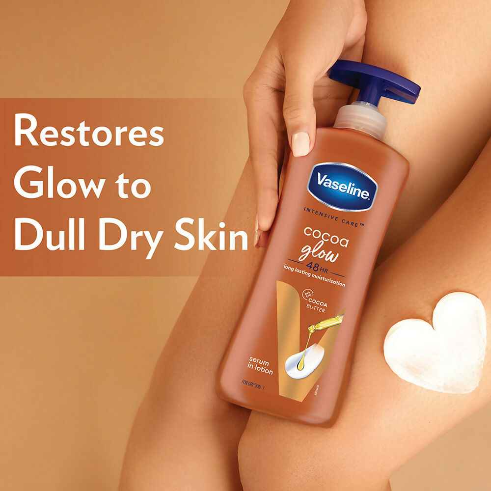 Vaseline Cocoa Glow Lotion With Rosy Lip Tin For Glowing Skin &amp; Sheer Pink Tint